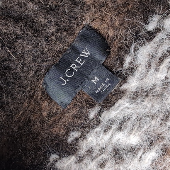 Alpaca & Wool J. Crew Brown and White Patterned Sweater - Picture 4 of 5